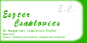 eszter csaplovics business card